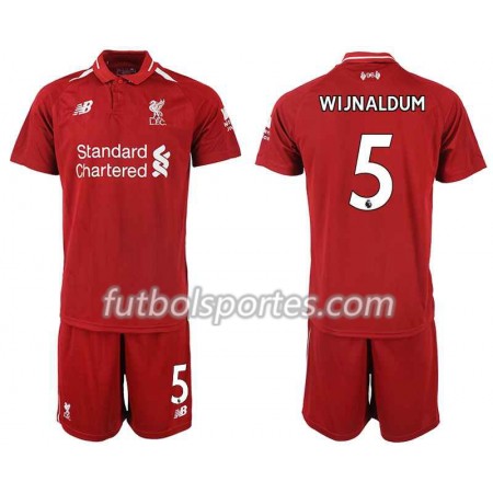 Camisetas Liverpool WIJNALDUM 5 Niño Primera Equipacion 2018/2019